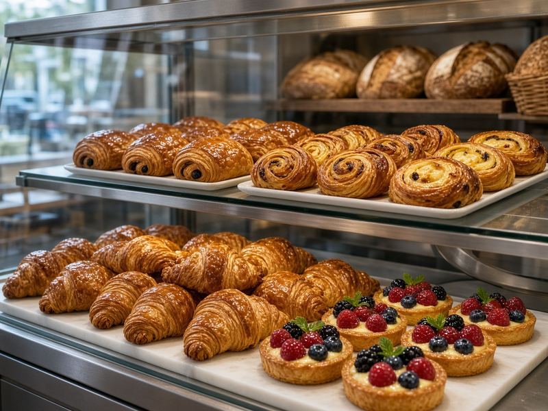 Pastry case at Compeunsta Atelier